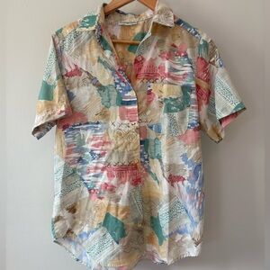 Alfred Dunner Jazzy Abstract Print Button Up